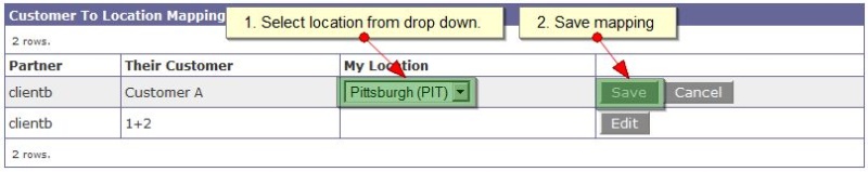 Customer To Location Mapping