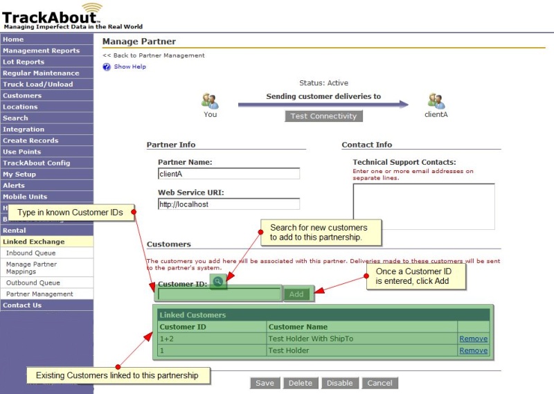 Linked Exchange Customer Management