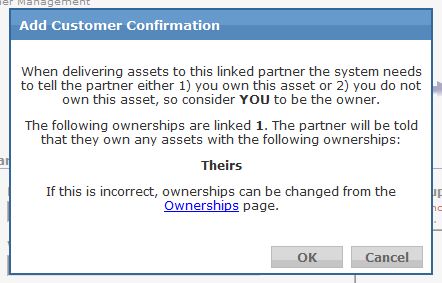 Add Cusotmer with Ownership Popup