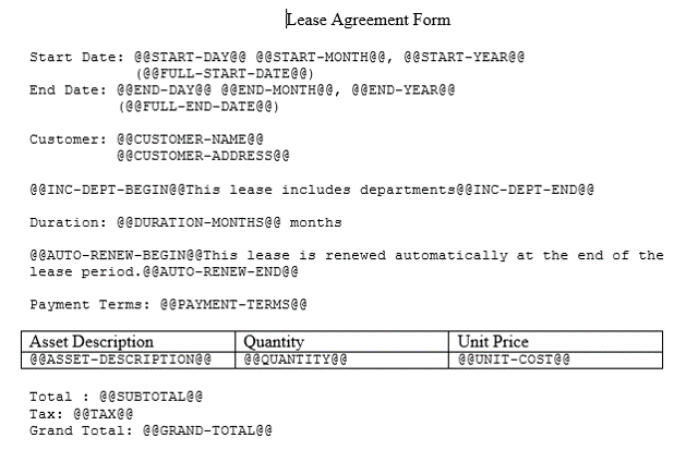 Lease Renewal Form