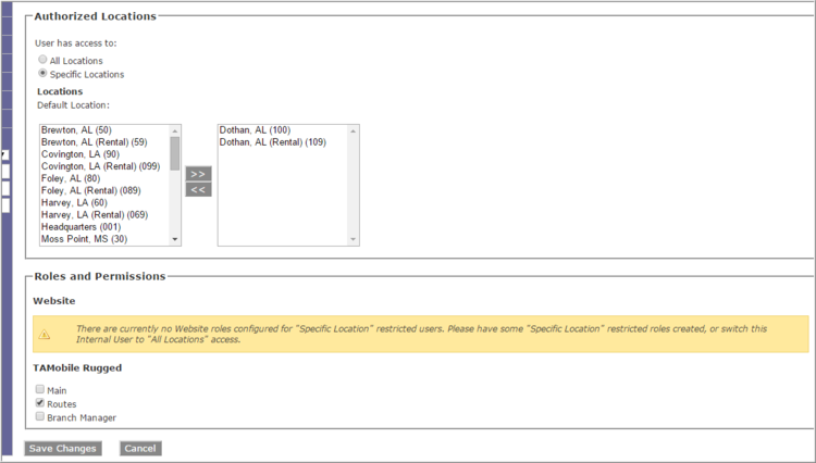 Assigning a User's Role